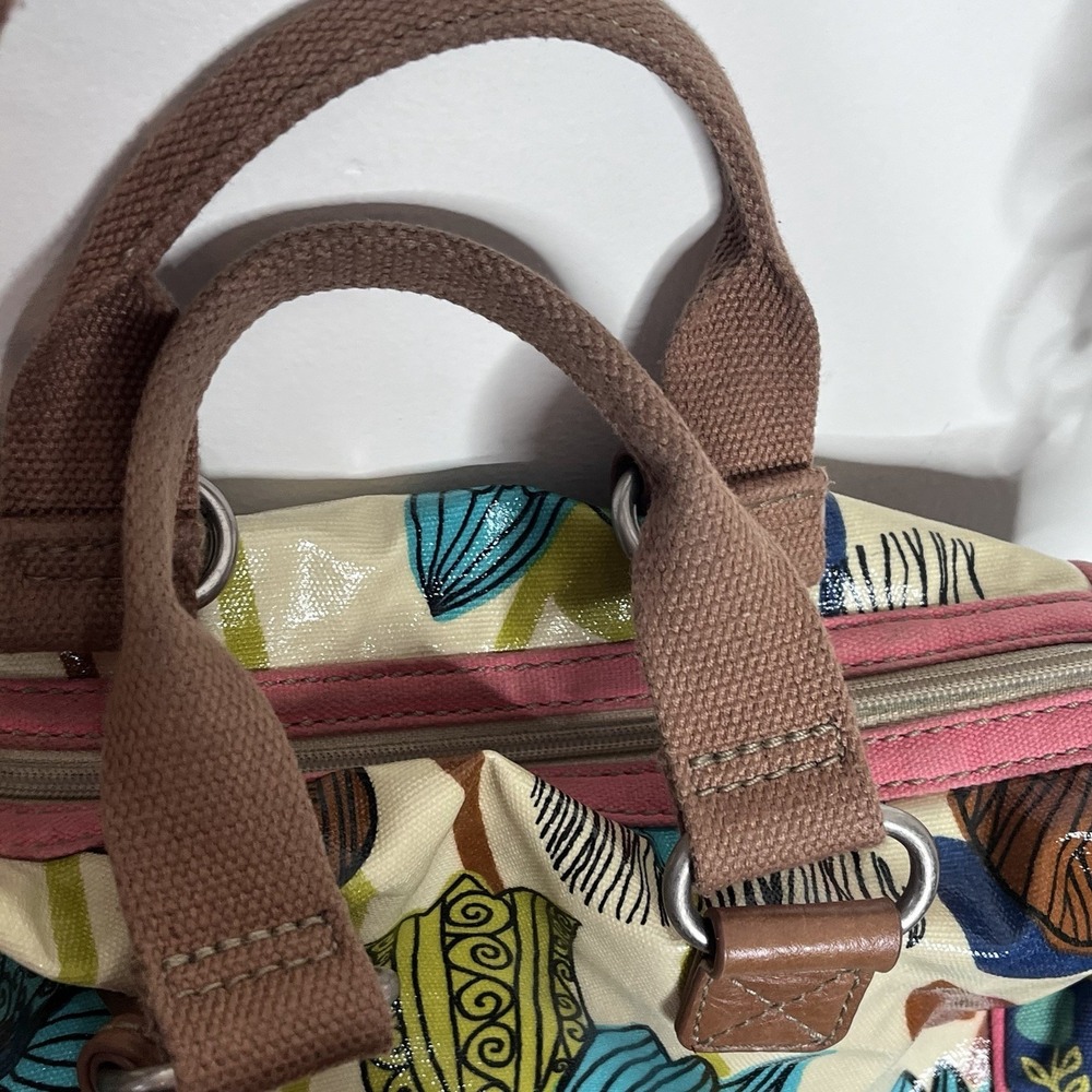 Fossil Keyper Y2K Crossbody Coated Canvas Floral Satchel Bag Colorful Artsy - Picture 6 of 12